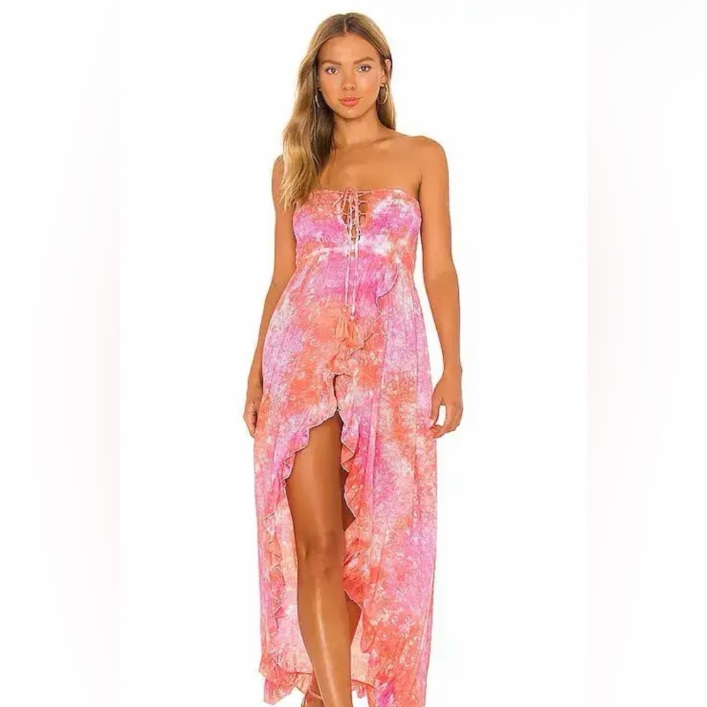Tiare Hawaii Flynn maxi dress in pink coral